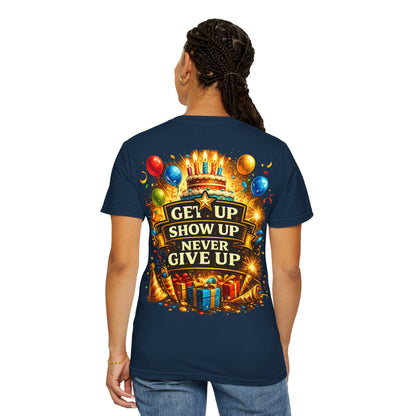 Custom Name & Age Birthday Crew T-Shirt – Personalized Group Shirt