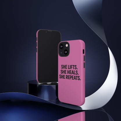 She lifts. She heals. She repeats. Tough Phone Cases