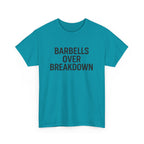 Barbells Over Breakdown. Unisex Heavy Cotton Tee