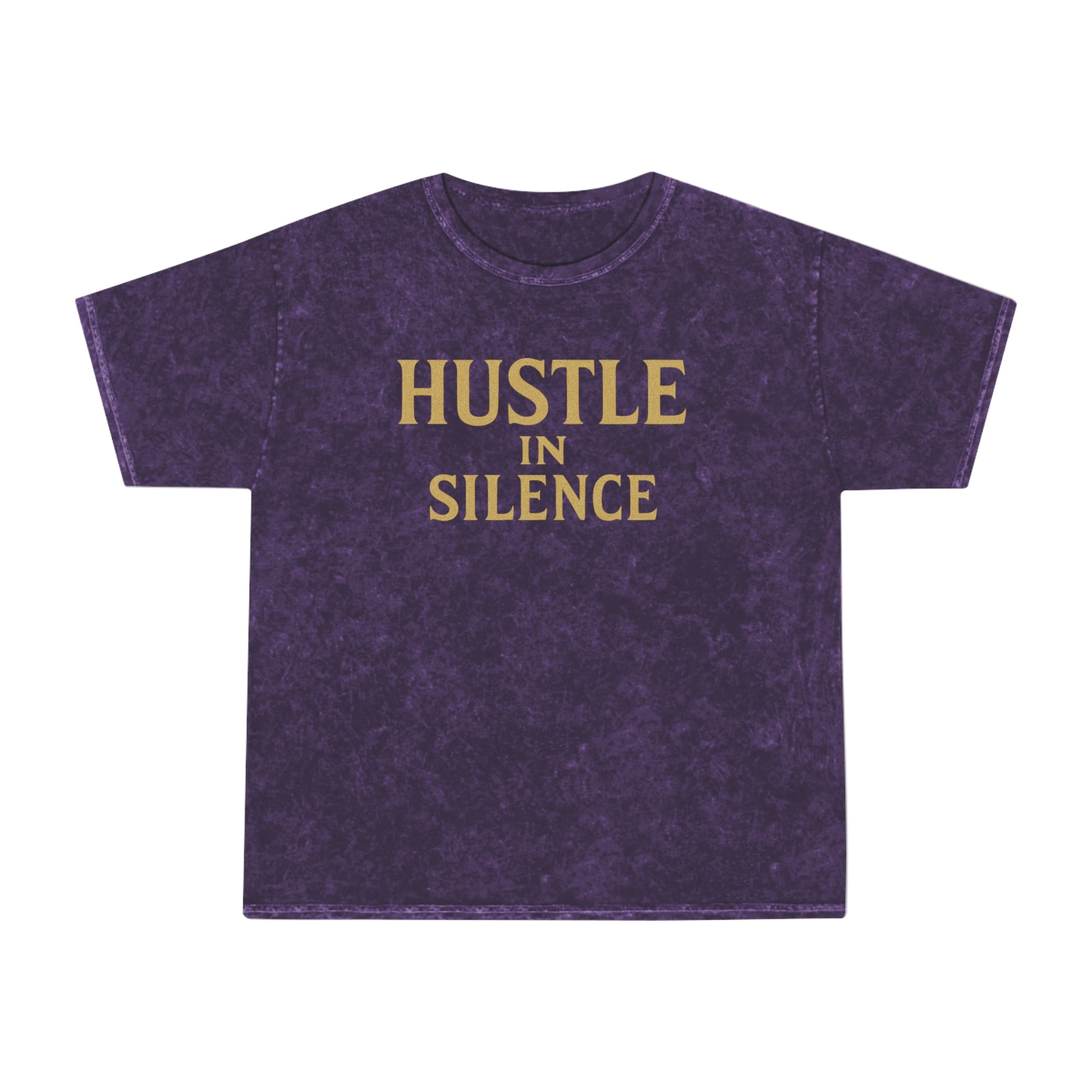 Hustle in Silence. Unisex Vintage Mineral Wash Tee