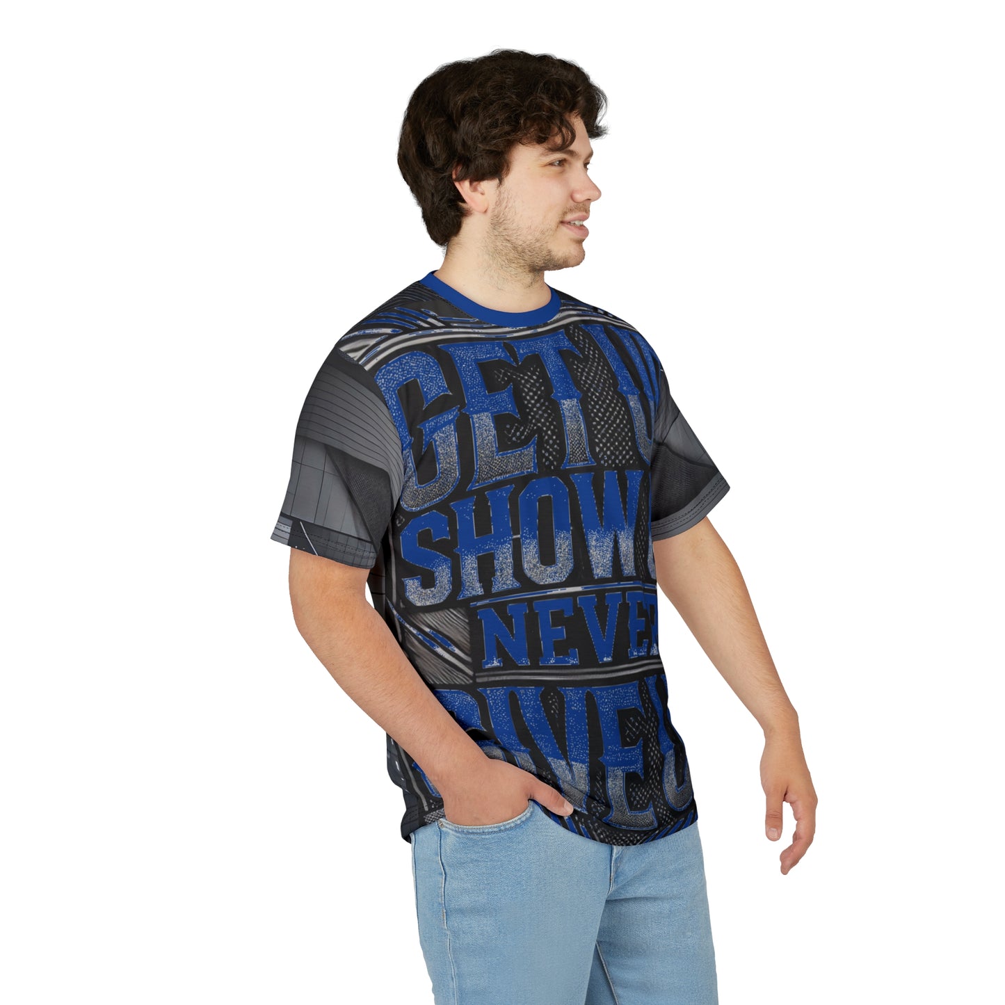 Relentless Drive Tee – Get Up, Show Up, Never Give Up (Dark Blue)