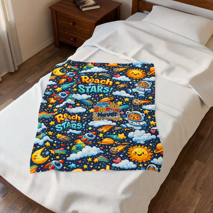 Kids Plush Velveteen Blanket – Ultra Soft Cozy Throw Blanket for Boys & Girls | Warm Lightweight Blanket for Bed, Nap Time & Gifts