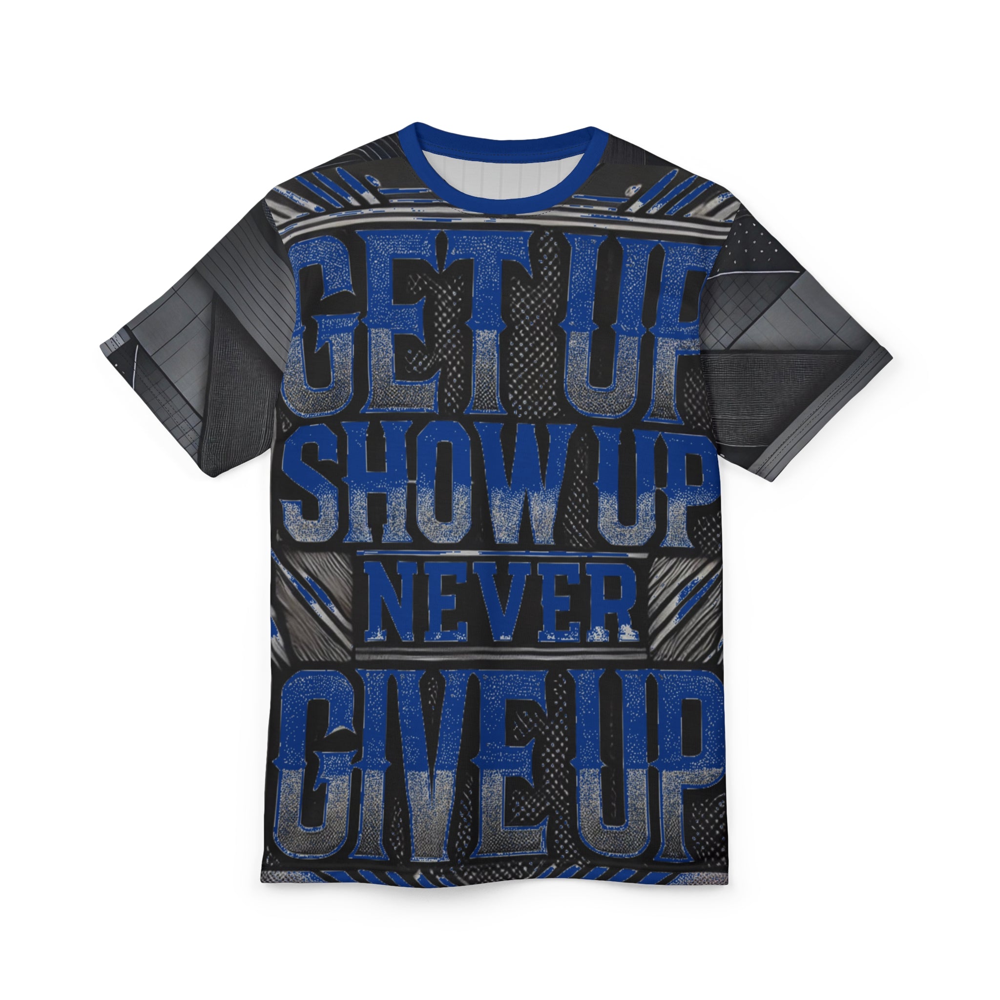 Relentless Drive Tee – Get Up, Show Up, Never Give Up (Dark Blue)