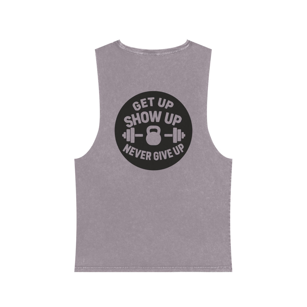 Barbells over breakdown muscle tank