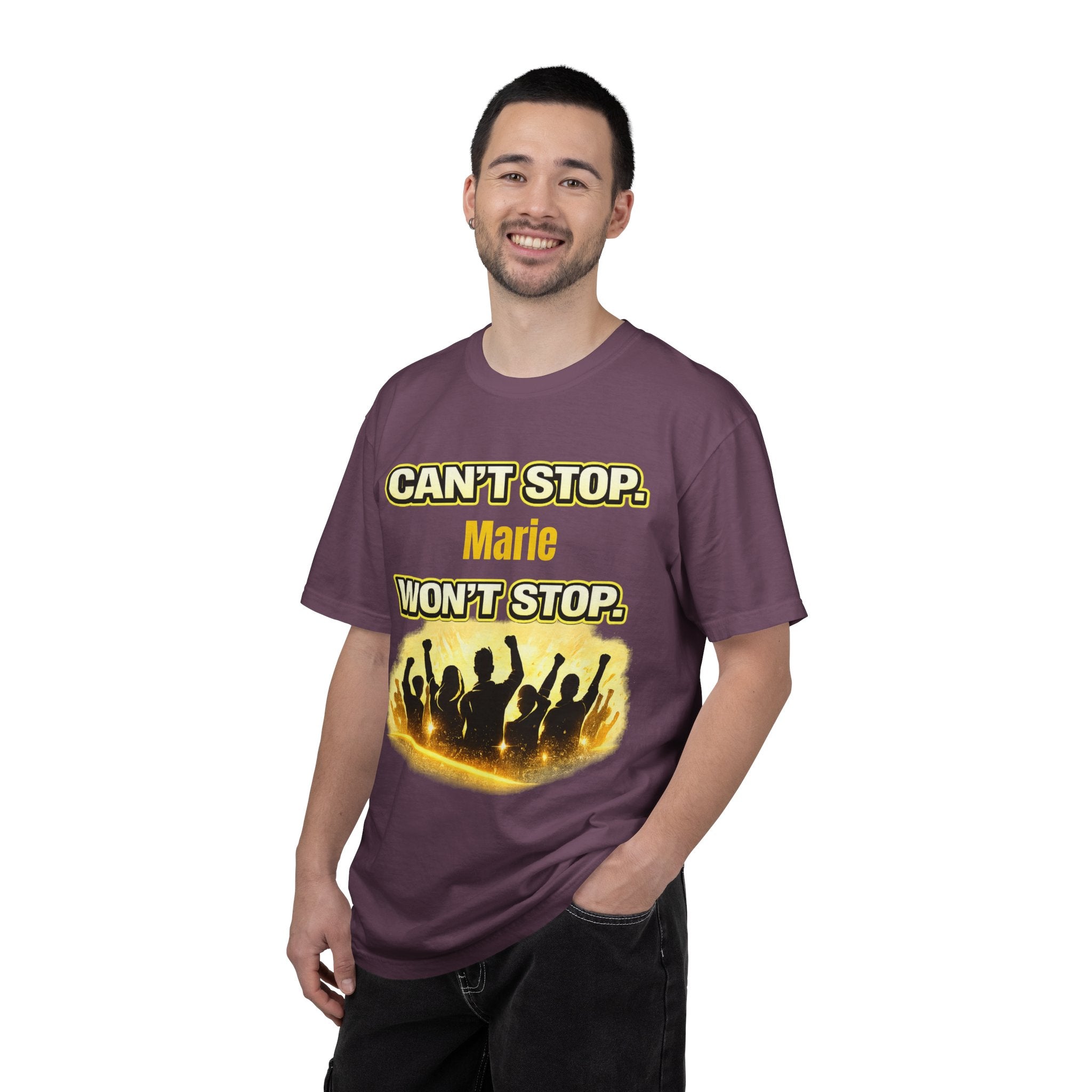 Custom Name Motivational T-Shirt – Can’t Stop. Won’t Stop.
