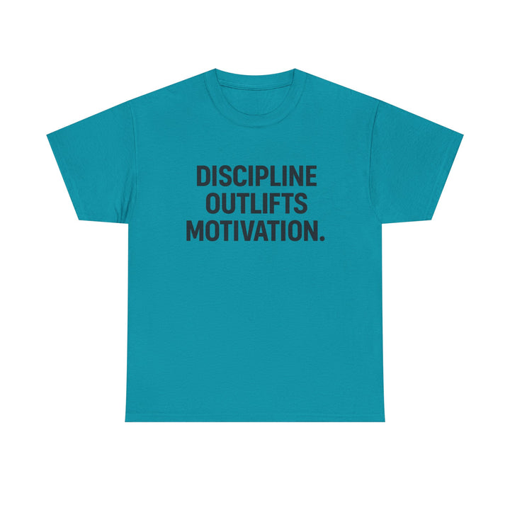 Discipline Outlifts Motivation. Unisex Heavy Cotton Tee