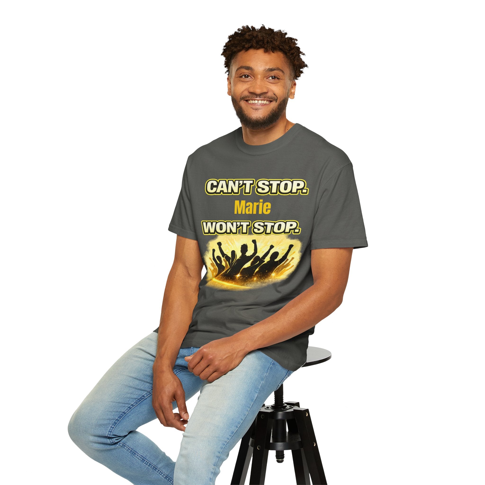 Custom Name Motivational T-Shirt – Can’t Stop. Won’t Stop.