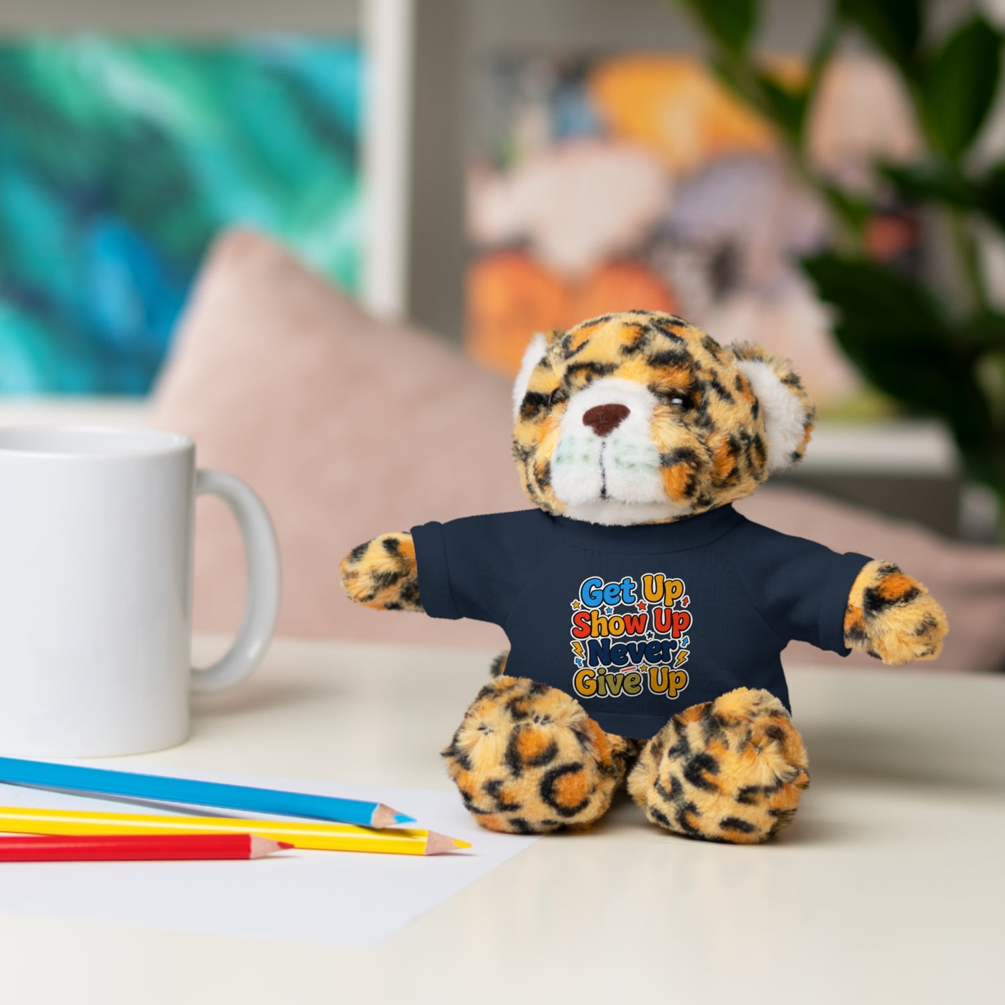 Stuffed Animals with Tee " Get Up Show Up Never Give Up"