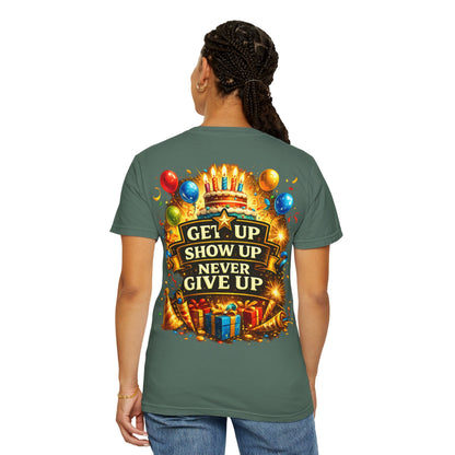 Custom Name & Age Birthday Crew T-Shirt – Personalized Group Shirt