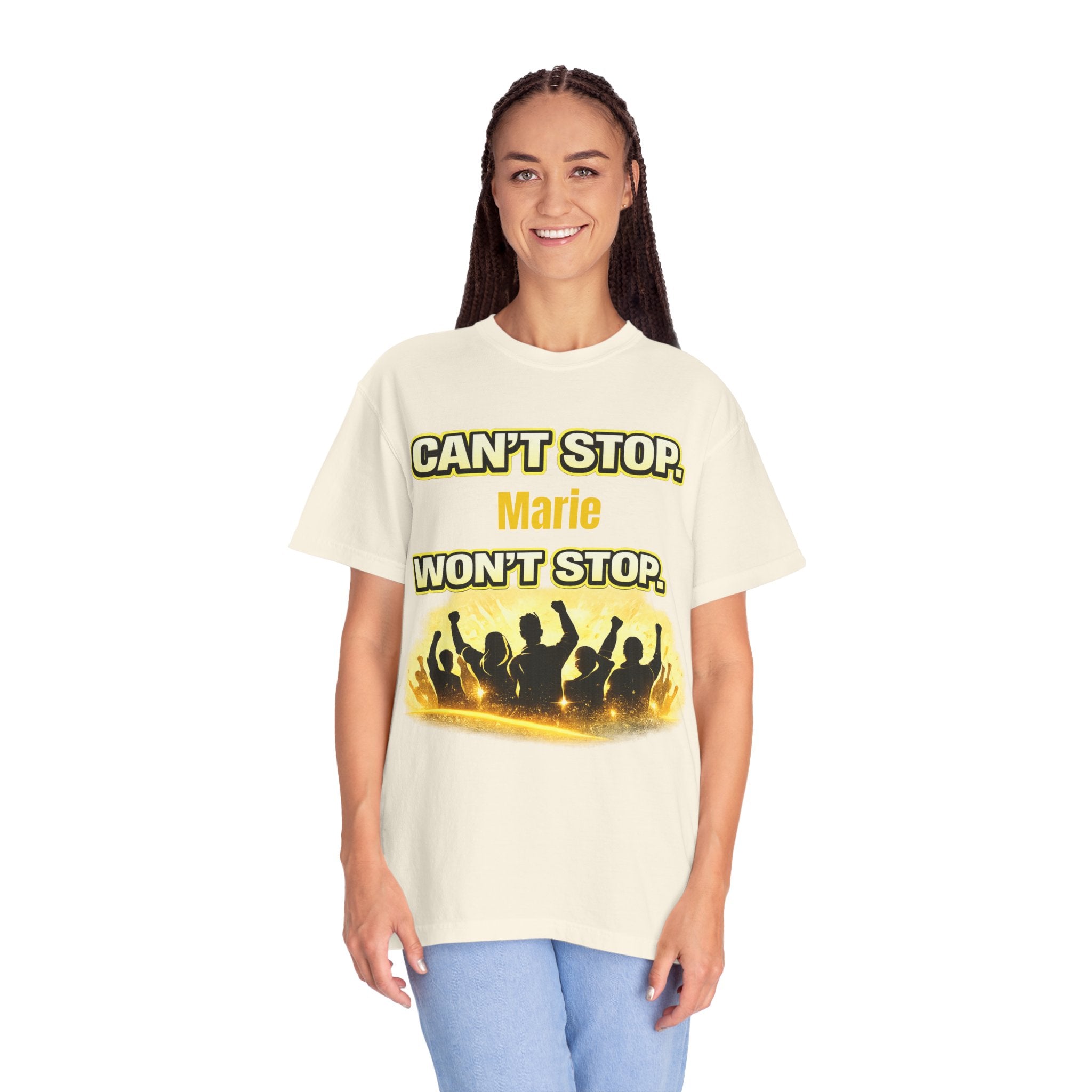 Custom Name Motivational T-Shirt – Can’t Stop. Won’t Stop.