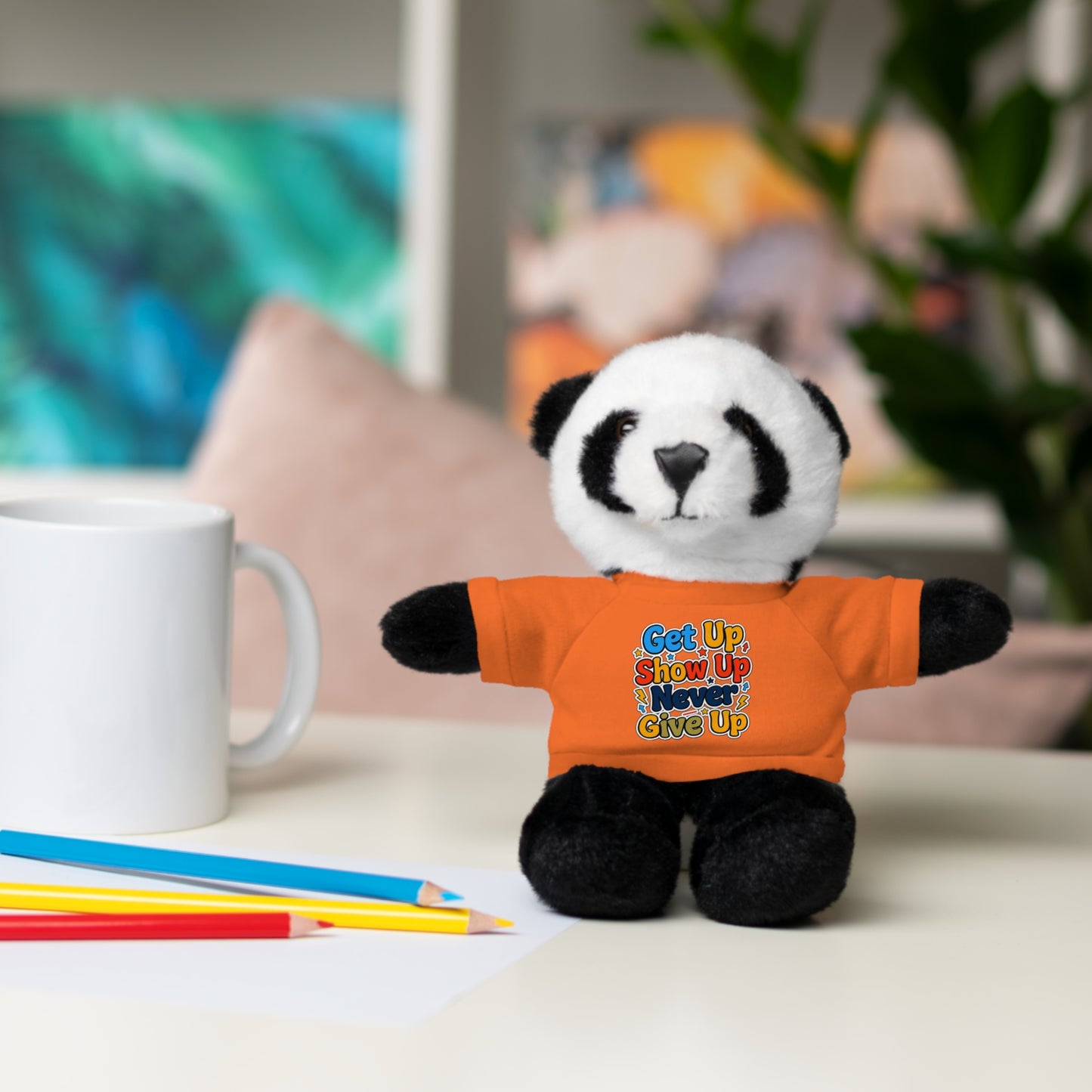 Stuffed Animals with Tee " Get Up Show Up Never Give Up"