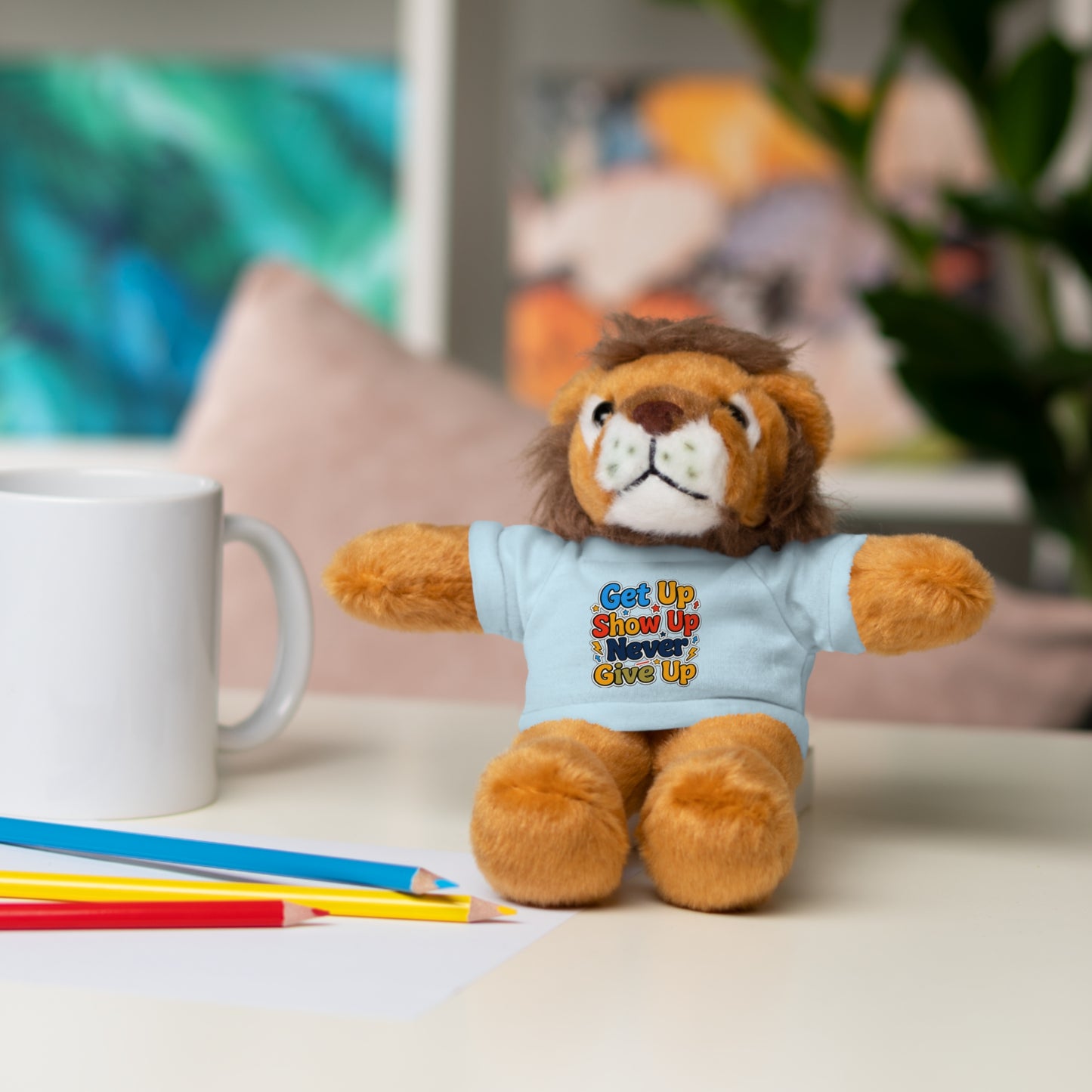 Stuffed Animals with Tee " Get Up Show Up Never Give Up"
