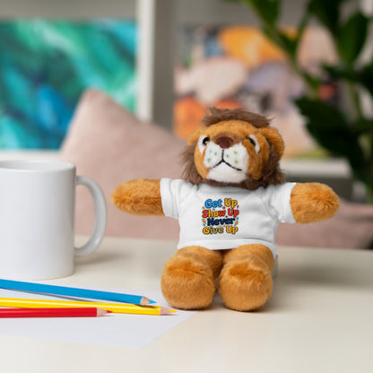Stuffed Animals with Tee " Get Up Show Up Never Give Up"