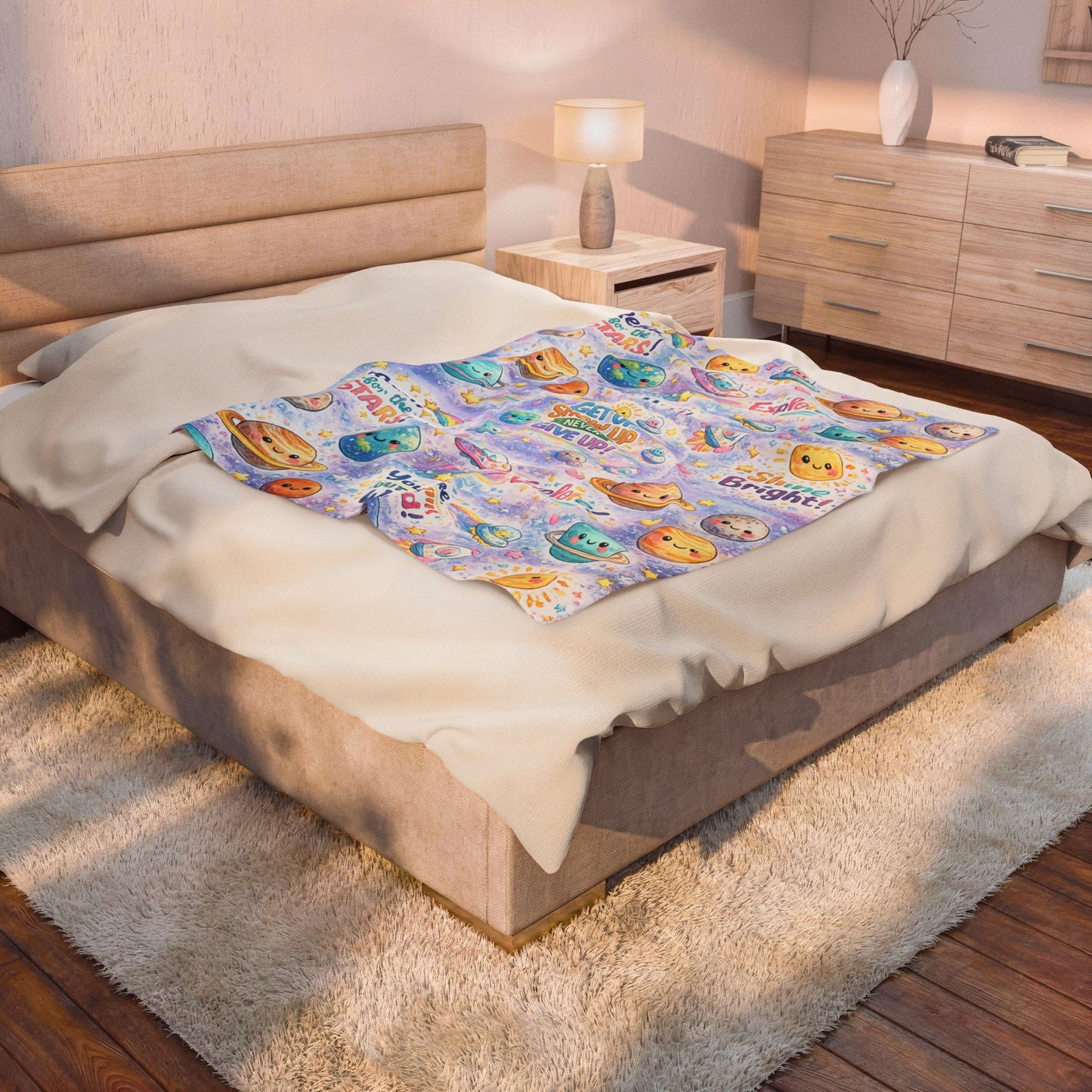 Kids Plush Velveteen Blanket – Ultra Soft Cozy Throw Blanket for Boys & Girls | Warm Lightweight Blanket for Bed, Nap Time & Gifts