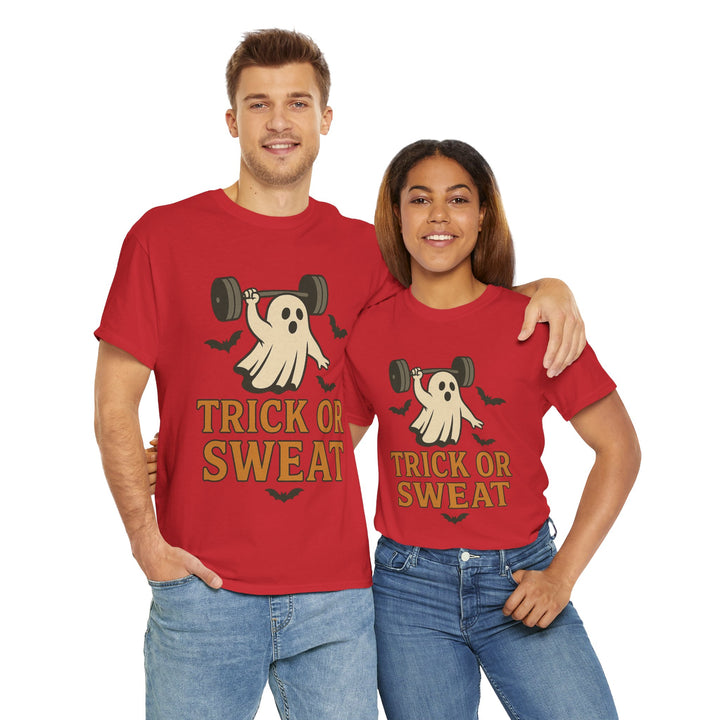 Trick or Sweat. Halloween Unisex Heavy Cotton Tee