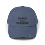 Barbells Over Breakdown: Unisex Distressed Cap