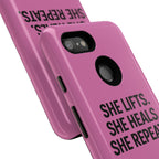 She lifts. She heals. She repeats. Tough Phone Cases