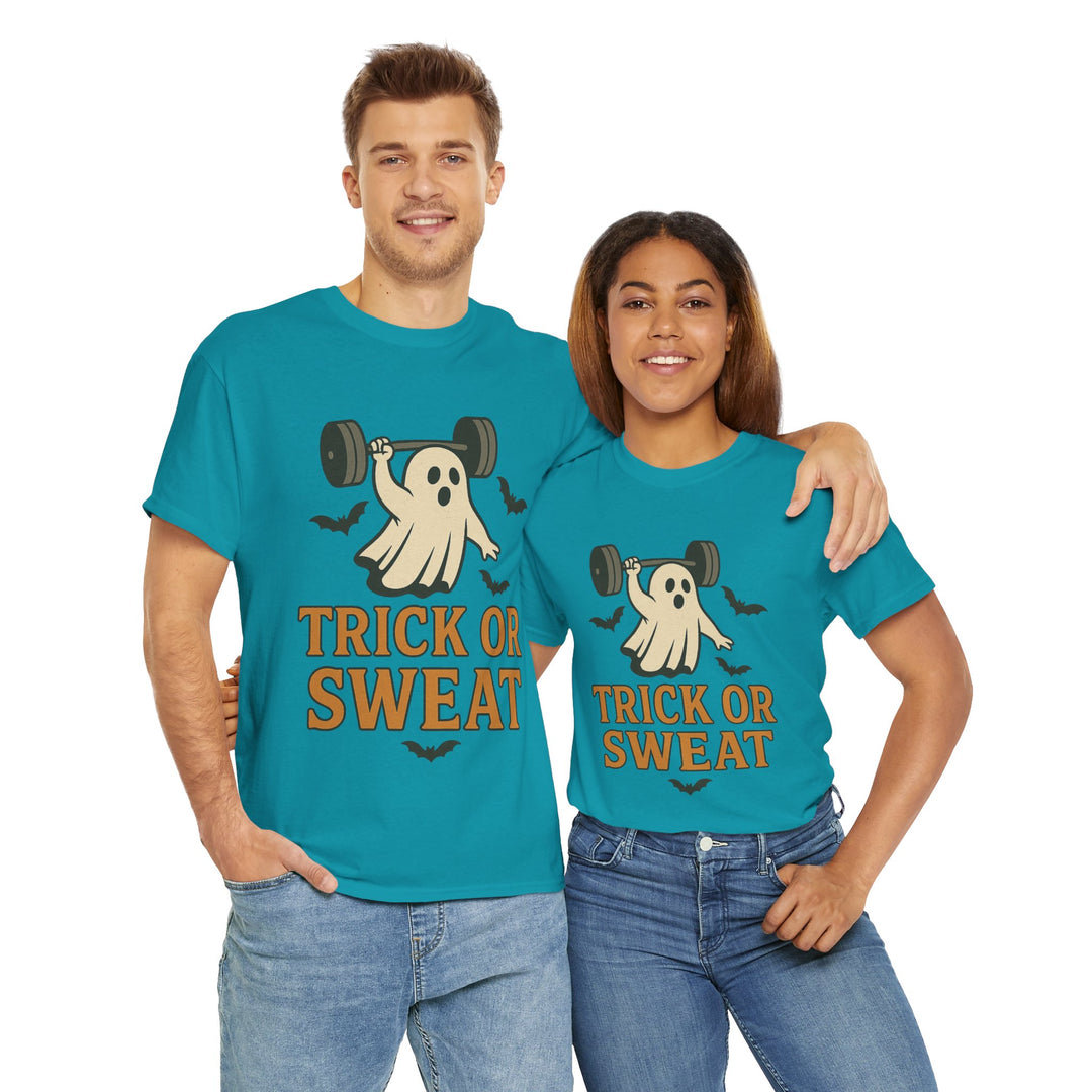 Trick or Sweat. Halloween Unisex Heavy Cotton Tee
