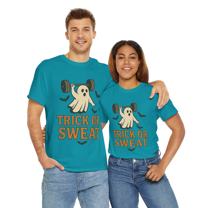 Trick or Sweat. Halloween Unisex Heavy Cotton Tee