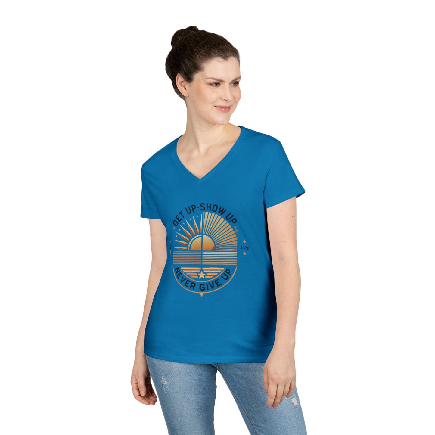Women's V Neck-Strength in Motion