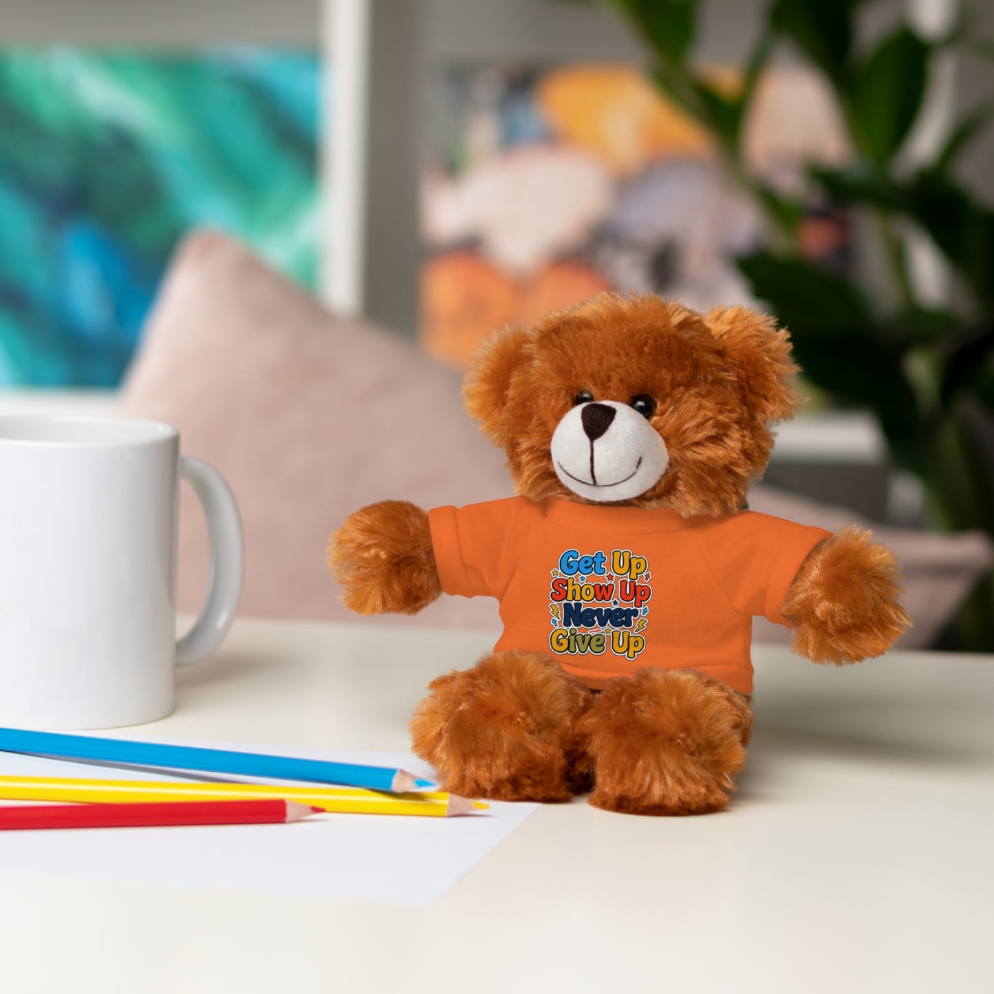Stuffed Animals with Tee " Get Up Show Up Never Give Up"