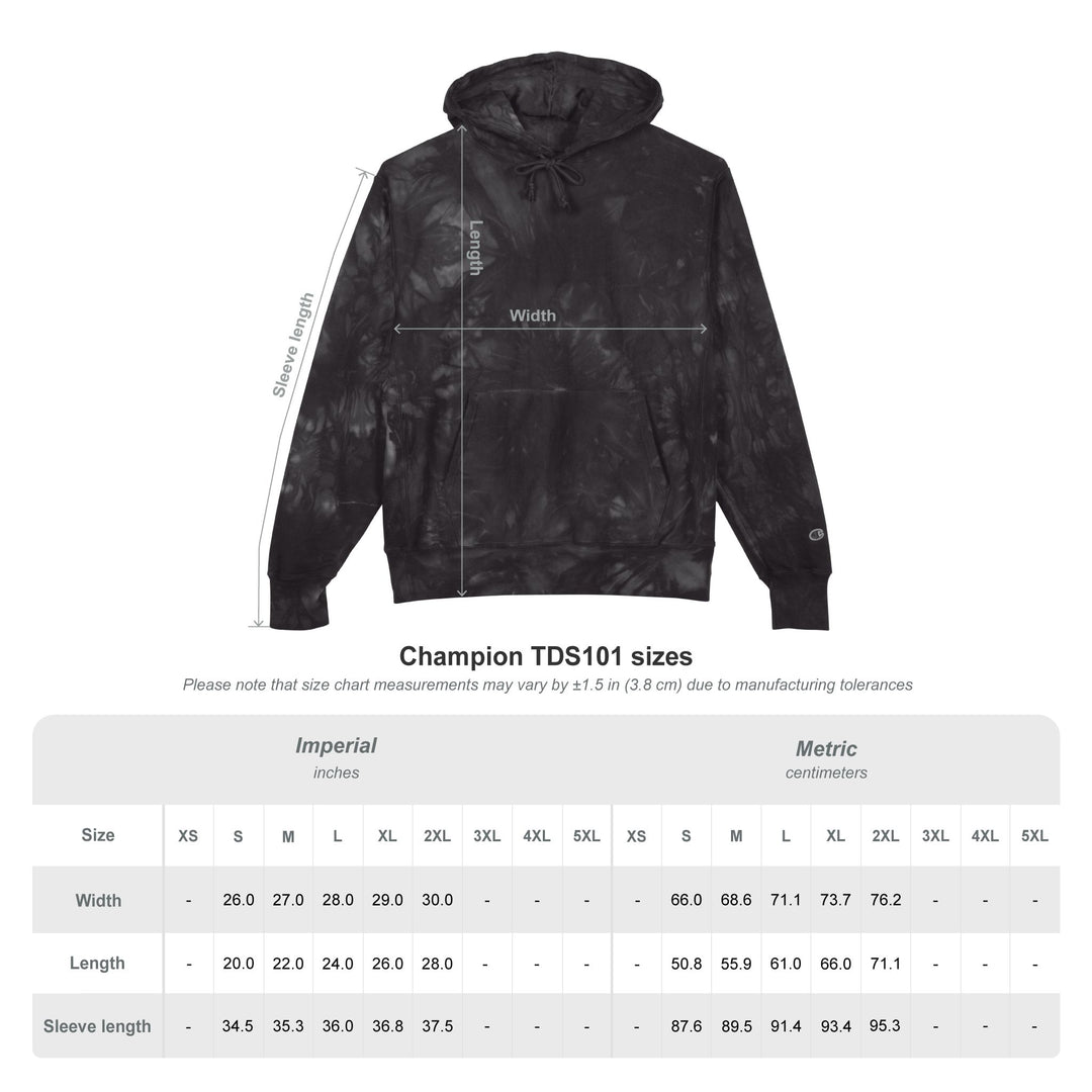 Get Up Show Up Never Give Up Unisex Champion Tie-Dye Hoodie (Embroidery)
