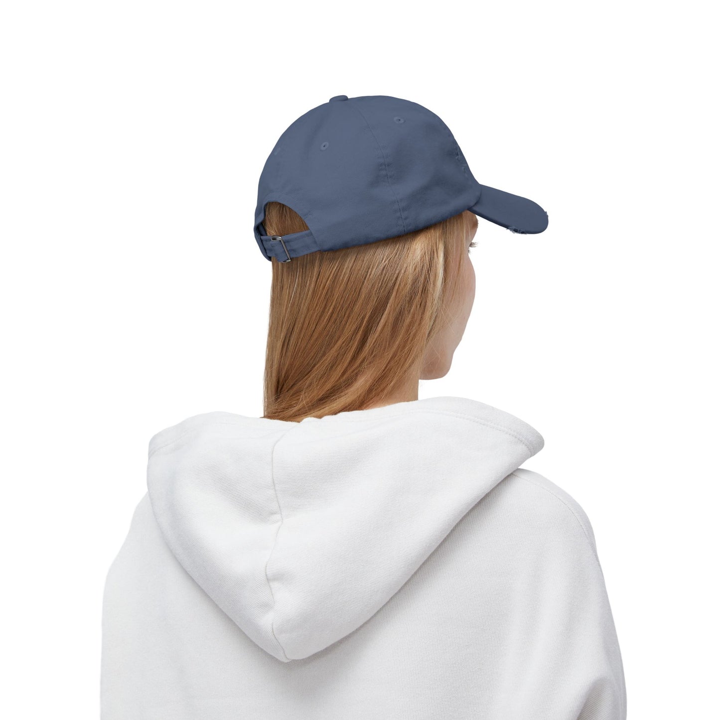 She Lifts. She Heals. She Repeats. : Unisex Distressed Cap