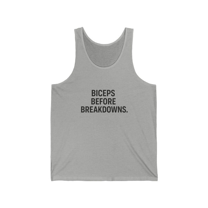 Biceps before breakdowns muscle tank