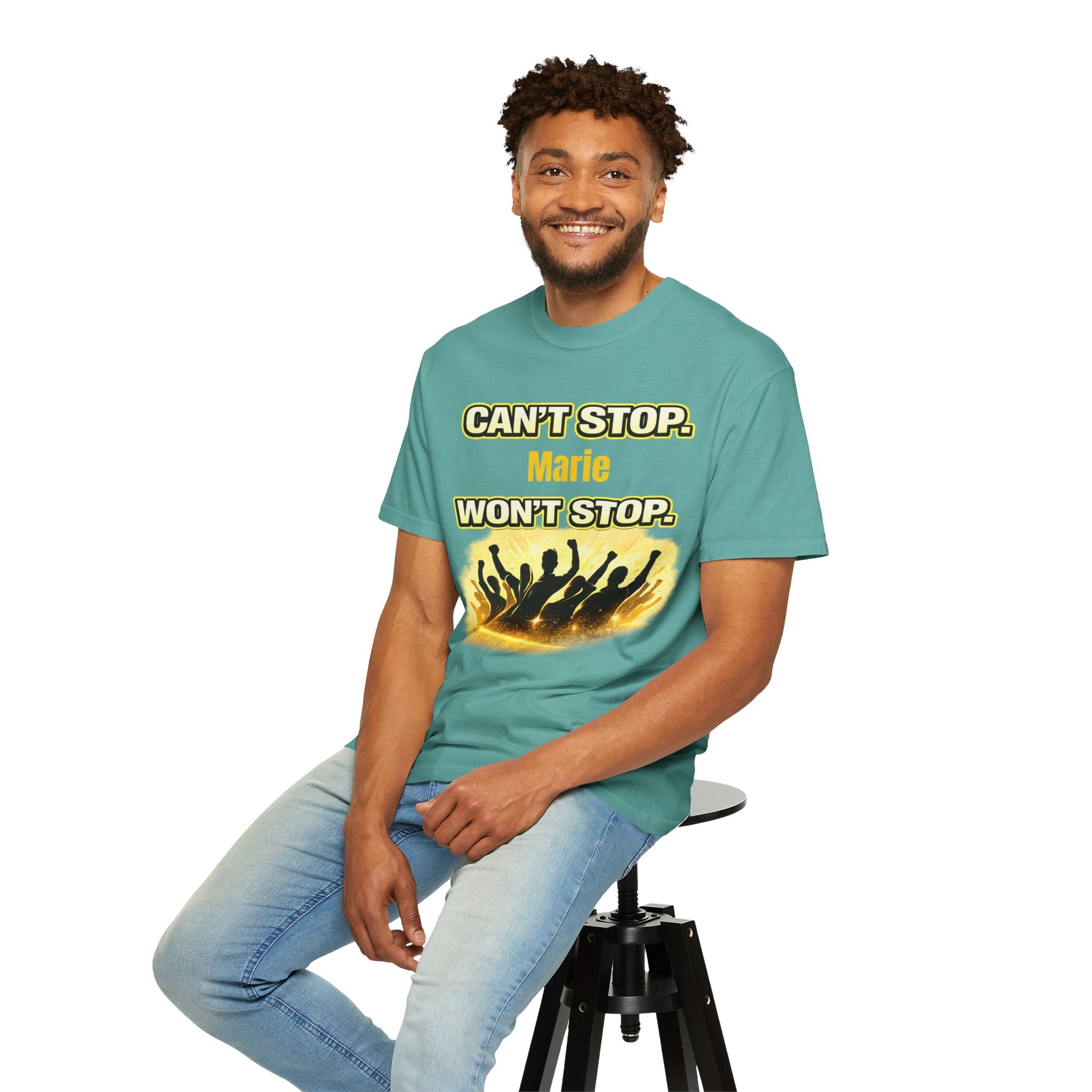 Custom Name Motivational T-Shirt – Can’t Stop. Won’t Stop.