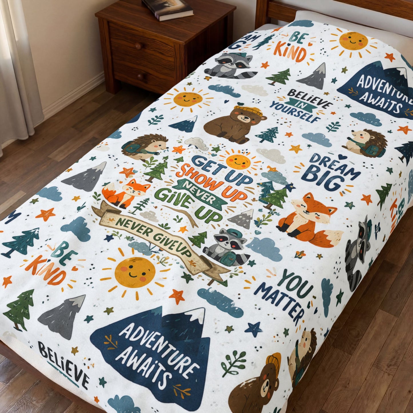 Kids Plush Velveteen Blanket – Ultra Soft Cozy Throw Blanket for Boys & Girls | Warm Lightweight Blanket for Bed, Nap Time & Gifts