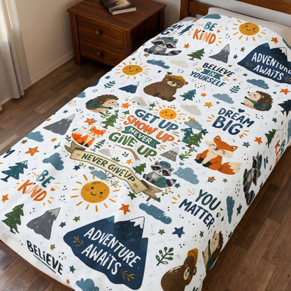 Kids Plush Velveteen Blanket – Ultra Soft Cozy Throw Blanket for Boys & Girls | Warm Lightweight Blanket for Bed, Nap Time & Gifts