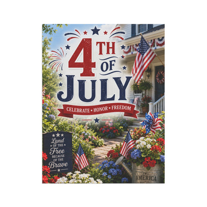 4th of July Outdoor Banner – Patriotic Garden Flag for Home, Porch & Lawn Decorations