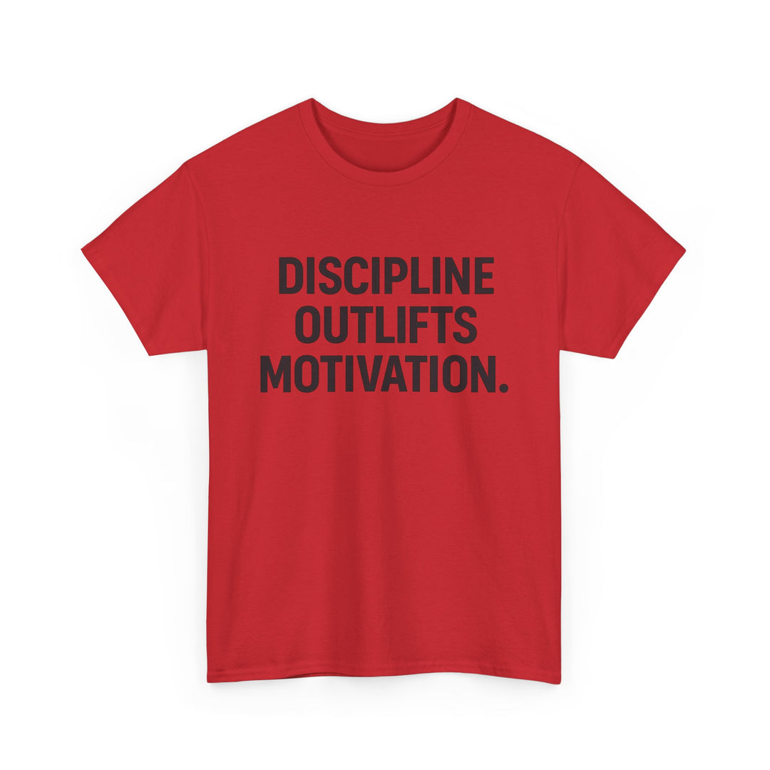 Discipline Outlifts Motivation. Unisex Heavy Cotton Tee
