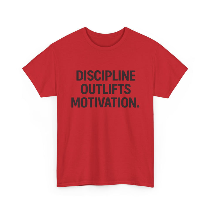 Discipline Outlifts Motivation. Unisex Heavy Cotton Tee