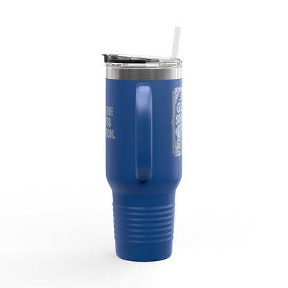 Discipline Outlifts Motivation Insulated Travel Mug, 40oz