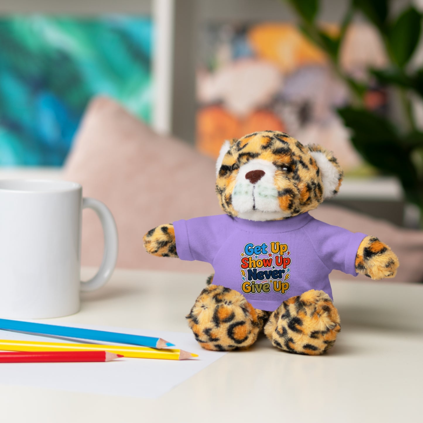 Stuffed Animals with Tee " Get Up Show Up Never Give Up"