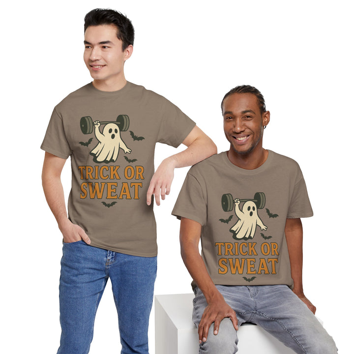 Trick or Sweat. Halloween Unisex Heavy Cotton Tee