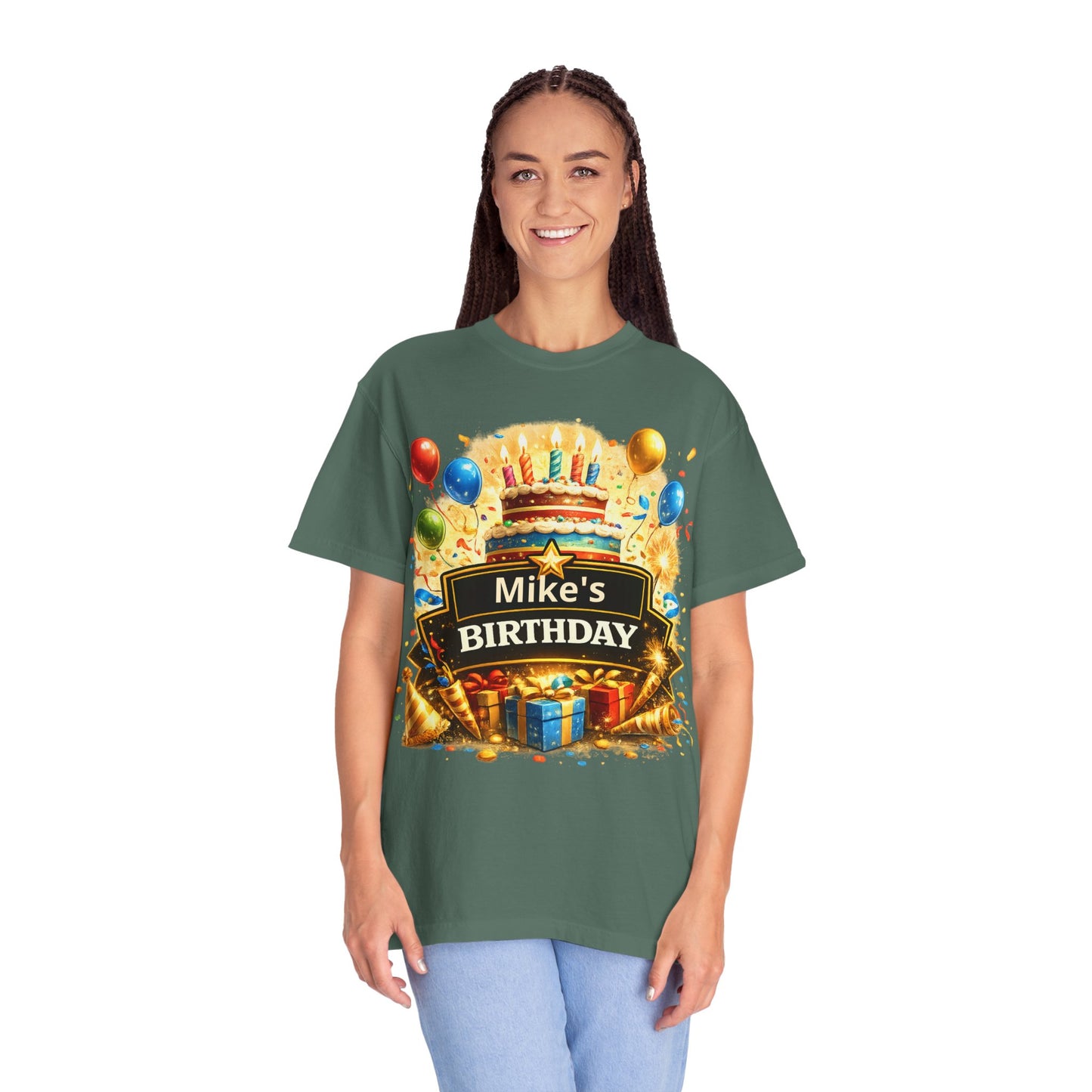 Custom Name Birthday T-Shirt – Get Up Show Up Never Give Up