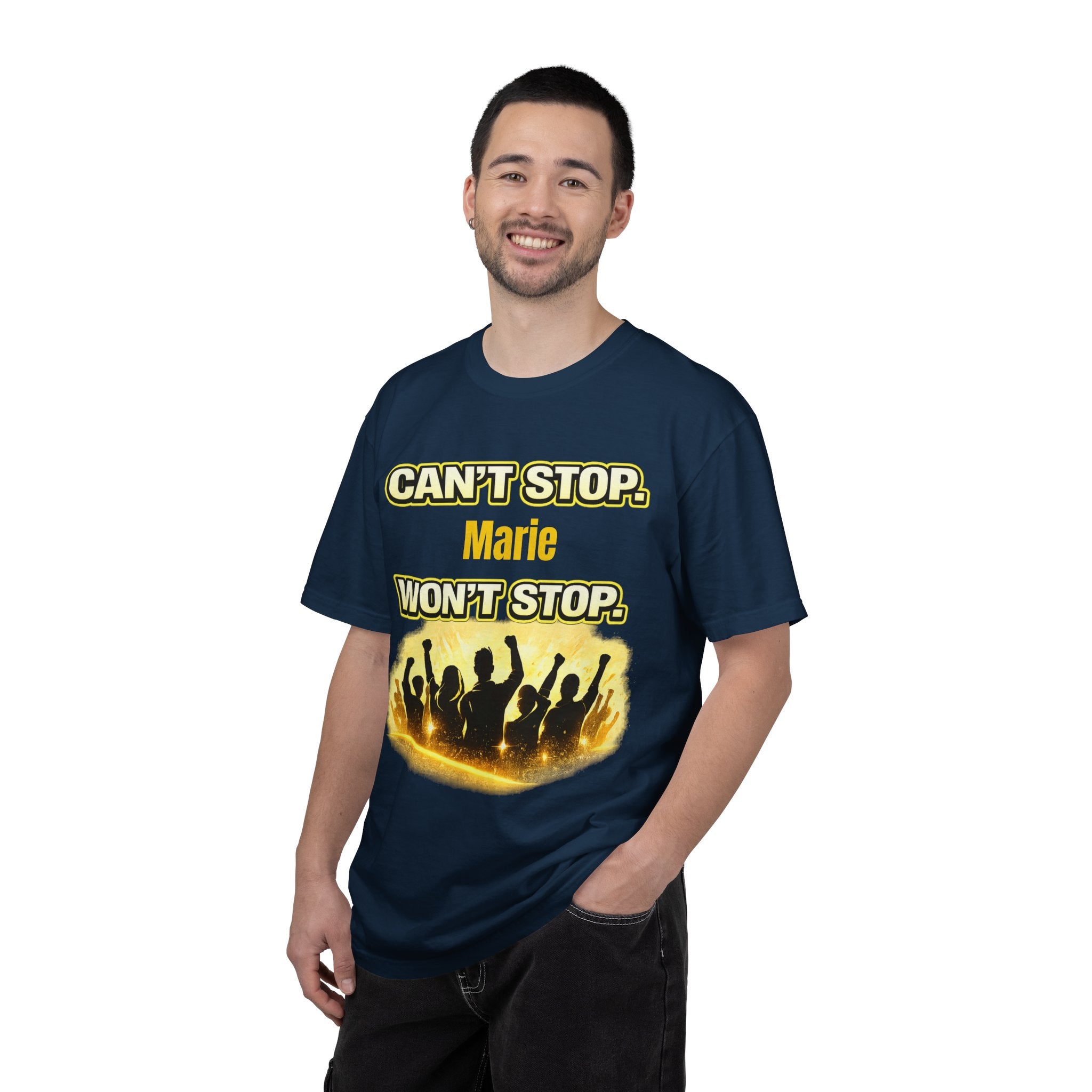 Custom Name Motivational T-Shirt – Can’t Stop. Won’t Stop.
