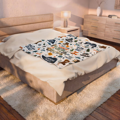 Kids Plush Velveteen Blanket – Ultra Soft Cozy Throw Blanket for Boys & Girls | Warm Lightweight Blanket for Bed, Nap Time & Gifts