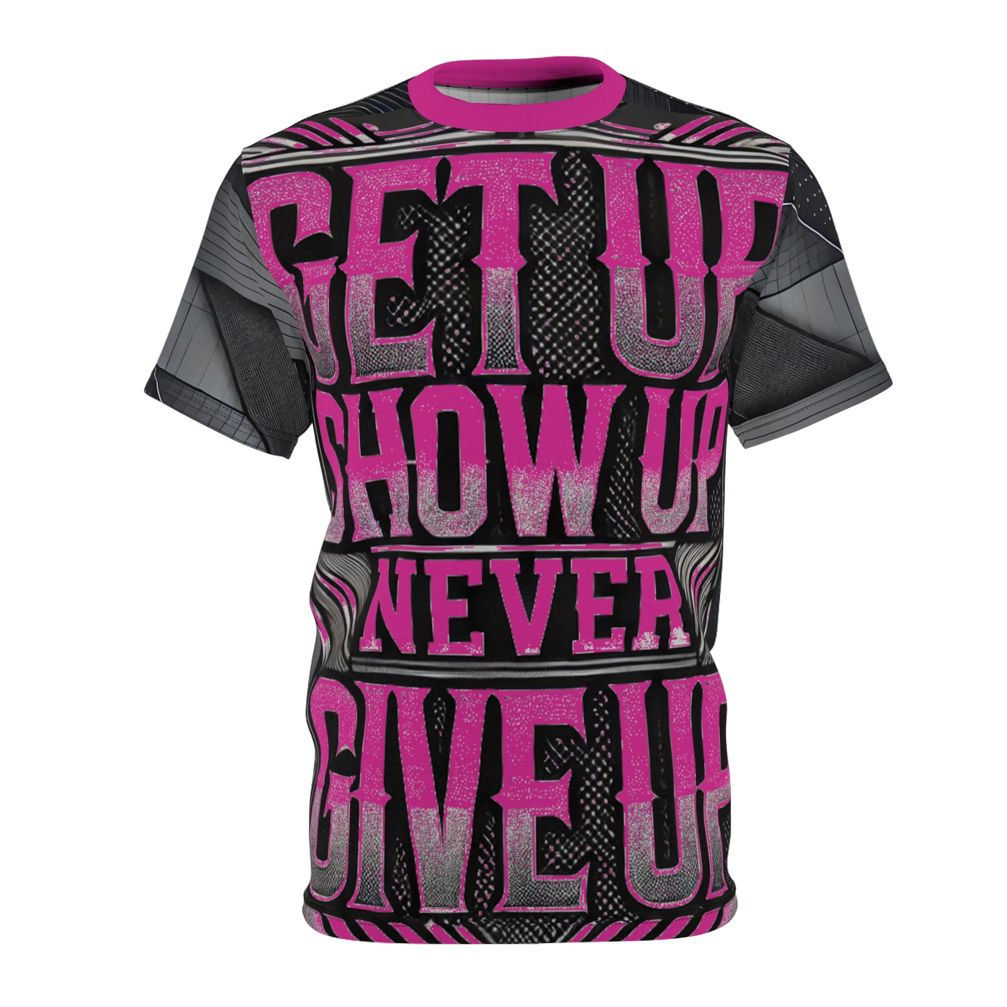 Relentless Drive Tee – Get Up, Show Up, Never Give Up (Pink)