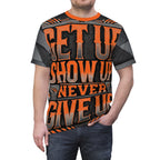 Relentless Drive Tee – Get Up, Show Up, Never Give Up (Orange)