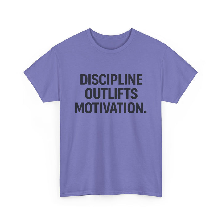 Discipline Outlifts Motivation. Unisex Heavy Cotton Tee