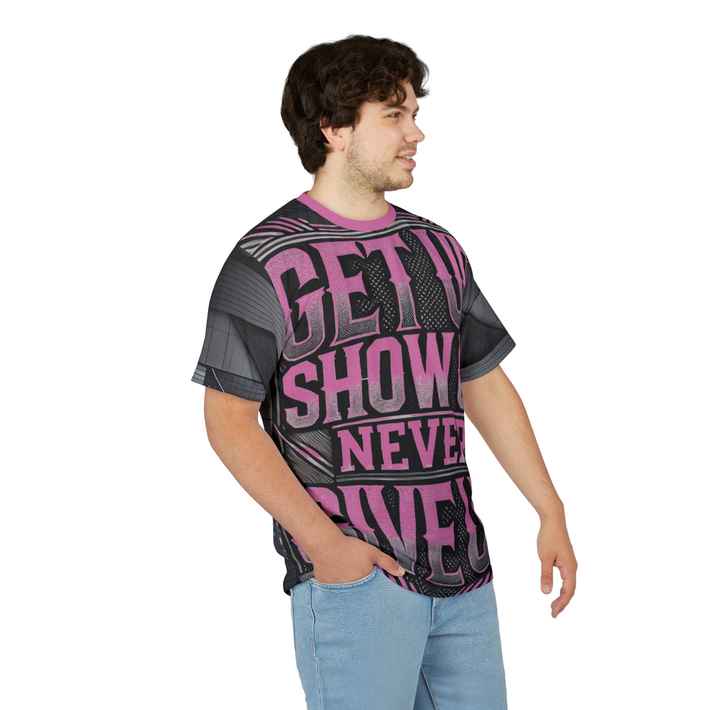Relentless Drive Tee – Get Up, Show Up, Never Give Up (Light Pink)