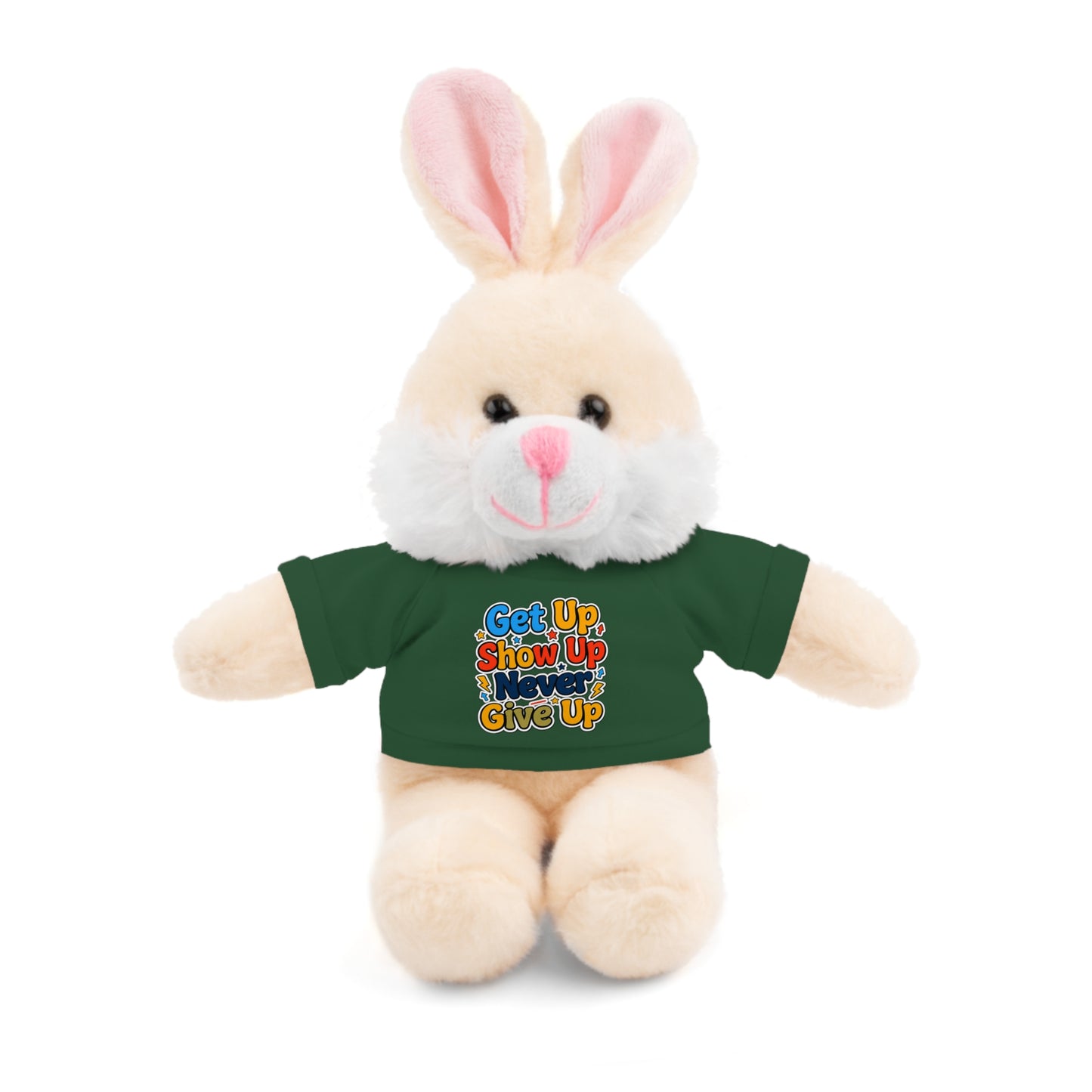 Stuffed Animals with Tee " Get Up Show Up Never Give Up"