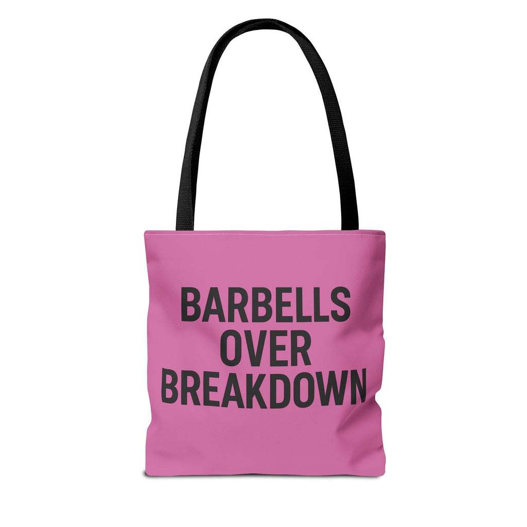 Barbells Over Breakdown Tote Bag
