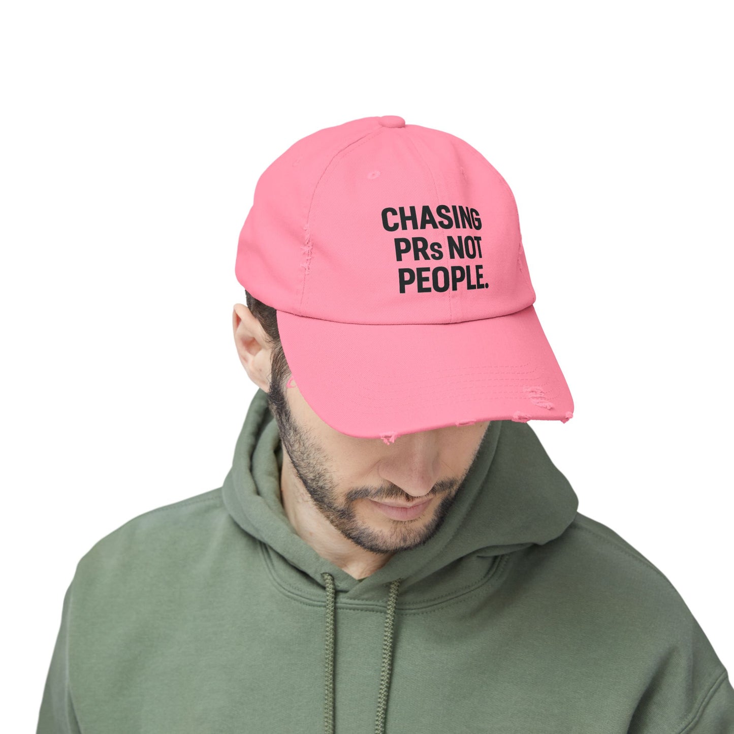 Chasing PRs Not People: Unisex Distressed Cap