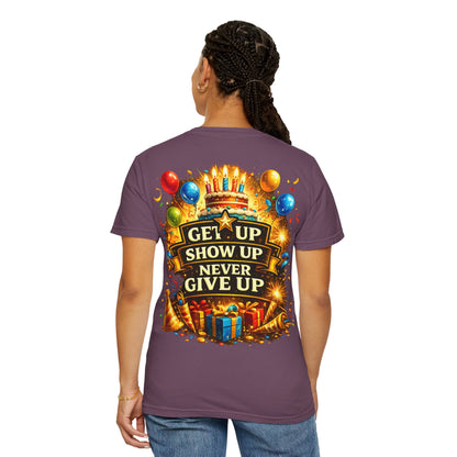Custom Name & Age Birthday Crew T-Shirt – Personalized Group Shirt
