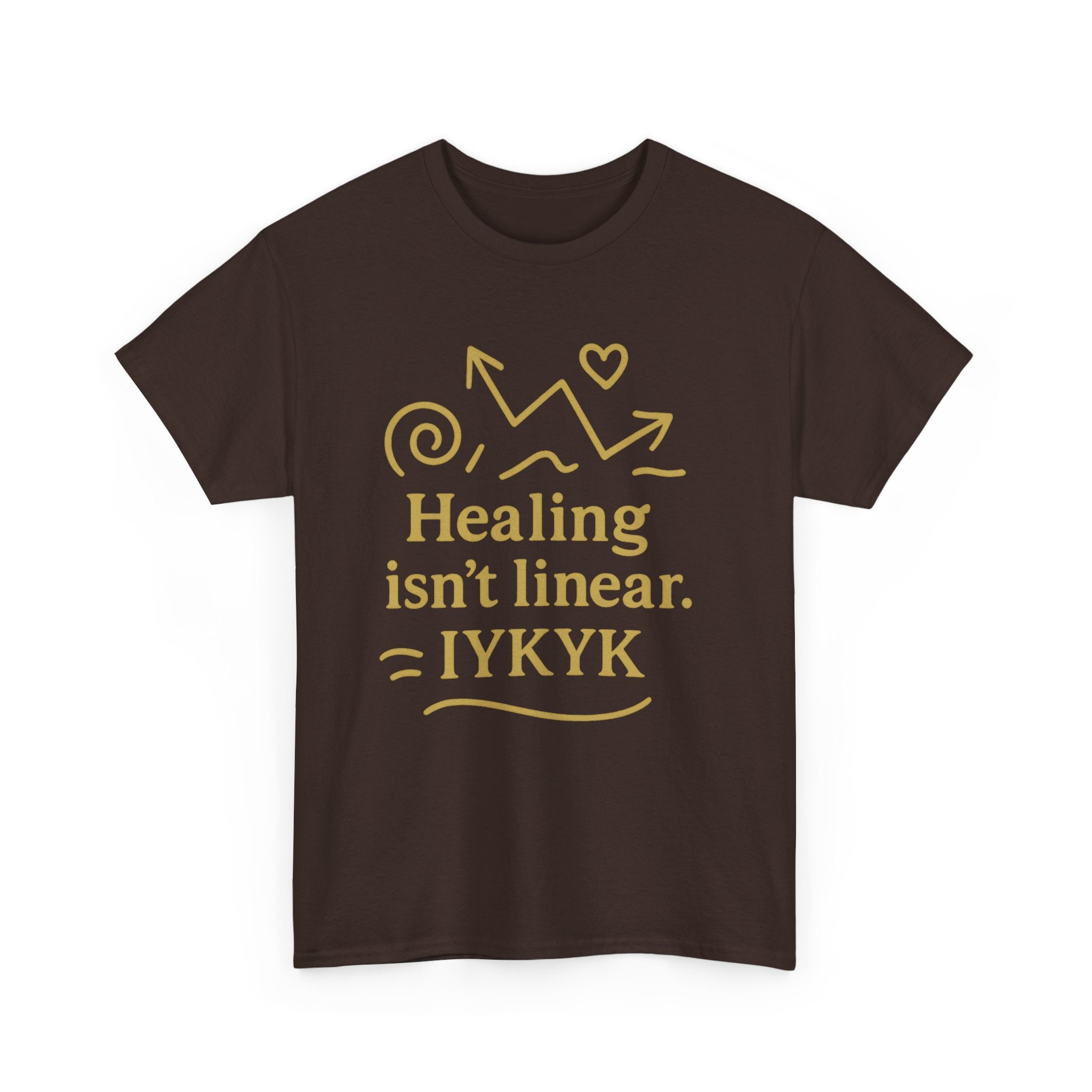Healing Isn't Linear. IYKYK. Unisex Heavy Cotton Tee
