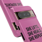 She lifts. She heals. She repeats. Tough Phone Cases
